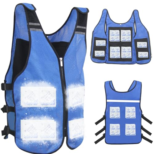 51wkceuIYXL.jpg Cooling Vest for Men&Women, Reflective Ice Vest with 32 PCS Ice Packs, Cool Jacket for Hot Weather Summer Workout