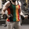 Men's Rasta String Vest 100% Cotton Mesh Marina Caribbean Jamaican Tank Top See-Through Gym Beach Shirt