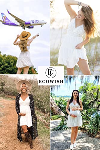 Summer Dresses for Women 2025 V-Neck Spaghetti Strap Bowknot Backless Sleeveless Lace Mini Swing Skater Dress