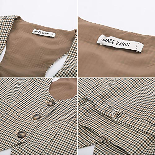 61kEOPiHIuL.jpg Womens Vest Top 2025 Trendy Academia Steampunk Waistcoat Racerback Vest Blazer??Runs Small, Suggest Size Up