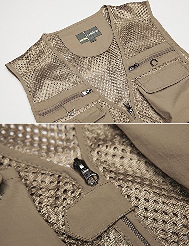 61zTvBaFdL.jpg Mens Mesh Quick Dry Outdoor Work Fishing Travel Photo Vest with Multi Pockets
